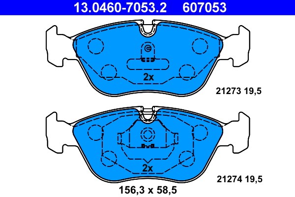 Bromsbeläggsats, Framaxel Ate 13.0460-7053.2 ATE