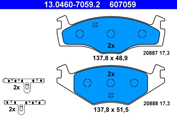 Bromsbeläggsats, Framaxel Ate 13.0460-7059.2 ATE