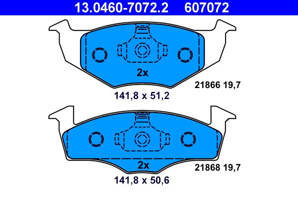 Bromsbeläggsats Solid, Framaxel Ate 13.0460-7072.2 ATE