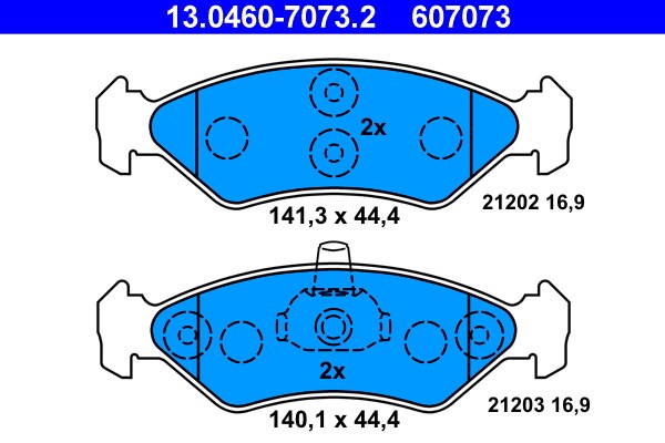 Bromsbeläggsats Solid, Framaxel Ate 13.0460-7073.2 ATE