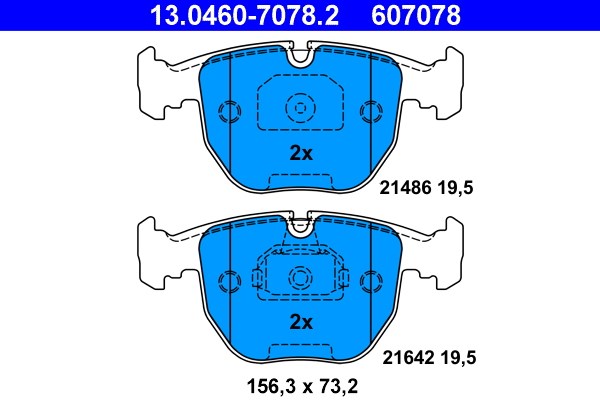Bromsbeläggsats, Framaxel Ate 13.0460-7078.2 ATE