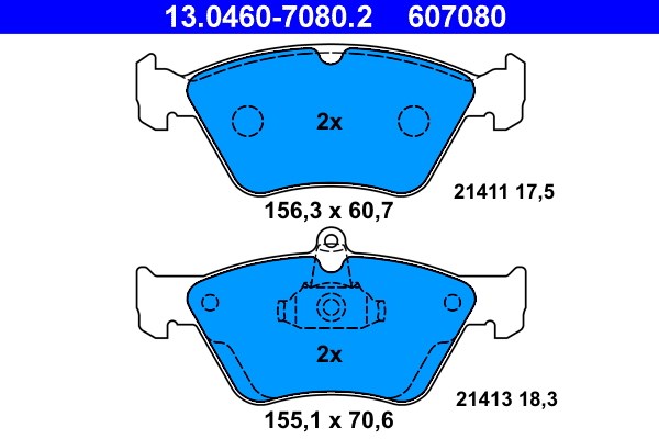 Bromsbeläggsats, Framaxel Ate 13.0460-7080.2 ATE