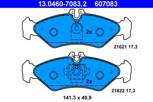 Bromsbeläggsats, Bakaxel Ate 13.0460-7083.2 ATE