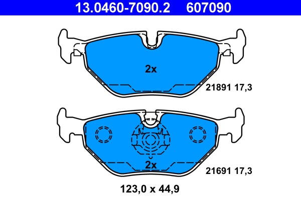 Bromsbeläggsats, Bakaxel Ate 13.0460-7090.2 ATE