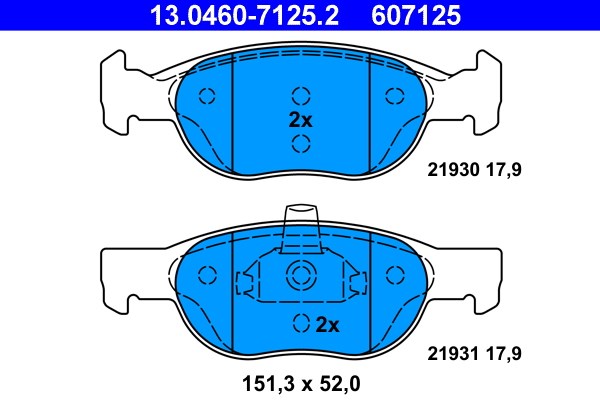 Bromsbeläggsats, Framaxel Ate 13.0460-7125.2 ATE