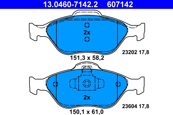 Bromsbeläggsats, Framaxel Ate 13.0460-7142.2 ATE