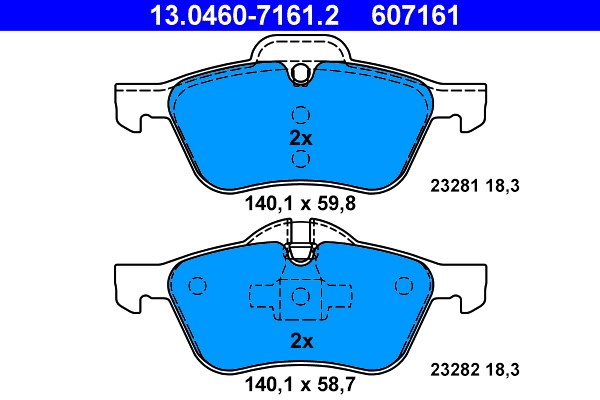 Bromsbeläggsats, Framaxel Ate 13.0460-7161.2 ATE