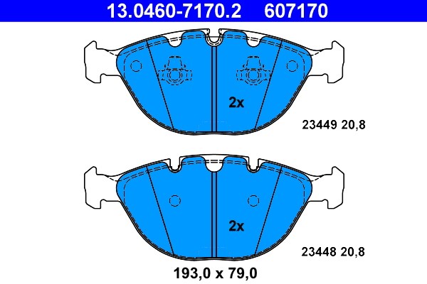 Bromsbeläggsats, Framaxel Ate 13.0460-7170.2 ATE