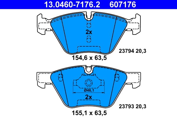 Bromsbeläggsats, Framaxel Ate 13.0460-7176.2 ATE