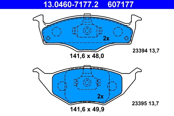 Bromsbeläggsats, Framaxel Ate 13.0460-7177.2 ATE