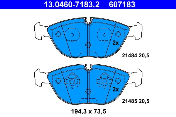 Bromsbeläggsats, Framaxel Ate 13.0460-7183.2 ATE
