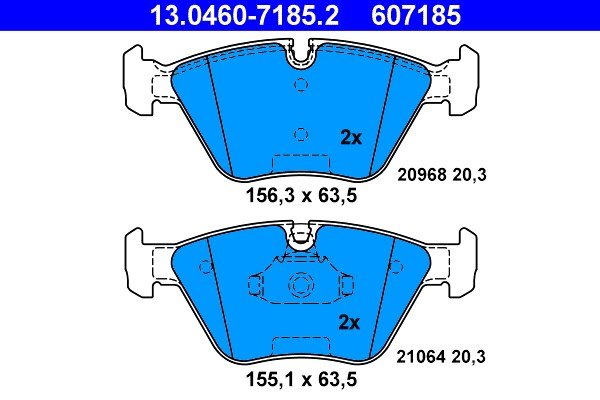 Bromsbeläggsats, Framaxel Ate 13.0460-7185.2 ATE