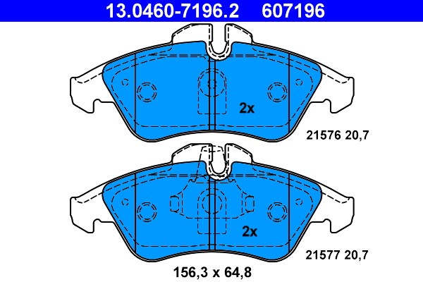 Bromsbeläggsats, Framaxel Ate 13.0460-7196.2 ATE