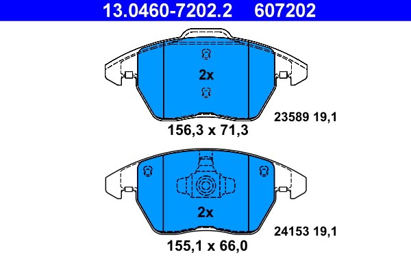 Bromsbeläggsats, Framaxel Ate 13.0460-7202.2 ATE