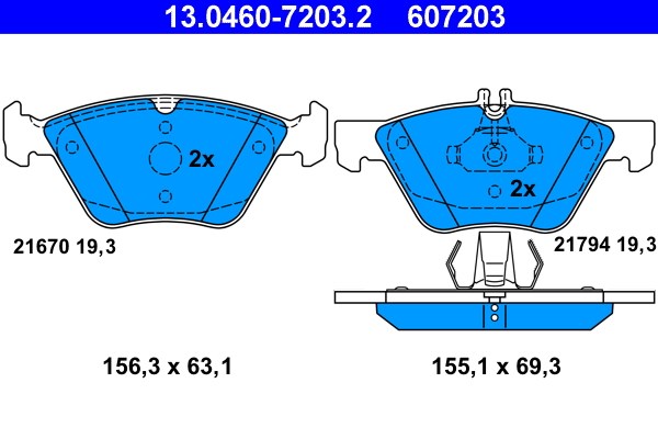 Bromsbeläggsats, Framaxel Ate 13.0460-7203.2 ATE