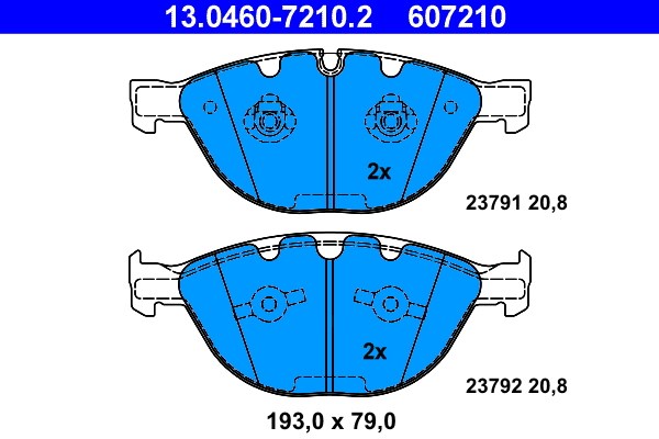Bromsbeläggsats, Framaxel Ate 13.0460-7210.2 ATE