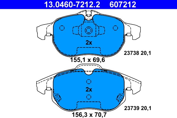 Bromsbeläggsats, Framaxel Ate 13.0460-7212.2 ATE
