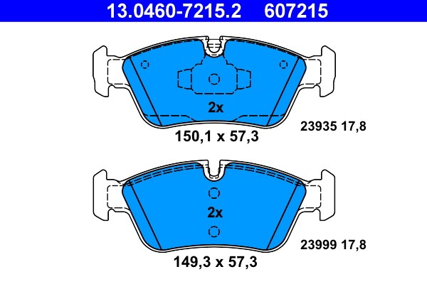 Bromsbeläggsats, Framaxel Ate 13.0460-7215.2 ATE Bromsbeläggsats, Framaxel Ate 13.0460-7215.2 ATE