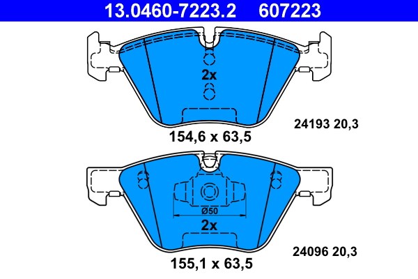 Bromsbeläggsats, Framaxel Ate 13.0460-7223.2 ATE