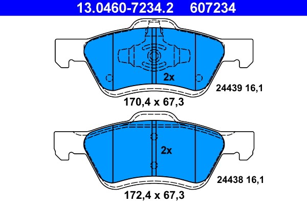 Bromsbeläggsats, Framaxel Ate 13.0460-7234.2 ATE
