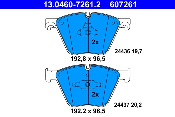 Bromsbeläggsats, Framaxel Ate 13.0460-7261.2 ATE