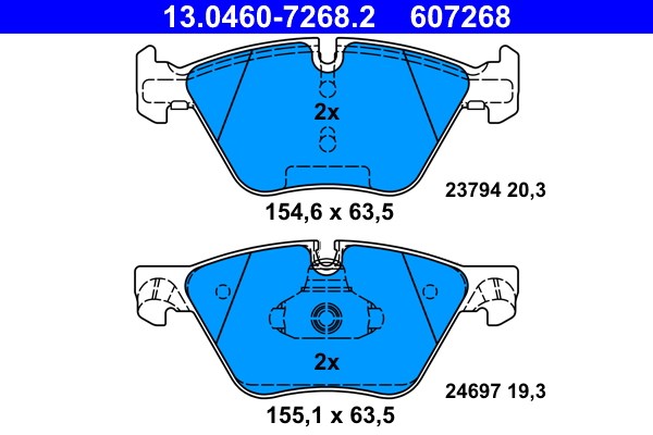 Bromsbeläggsats, Framaxel Ate 13.0460-7268.2 ATE
