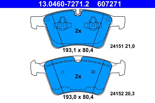 Bromsbeläggsats, Framaxel Ate 13.0460-7271.2 ATE Bromsbeläggsats, Framaxel Ate 13.0460-7271.2 ATE