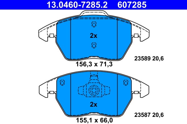 Bromsbeläggsats, Framaxel Ate 13.0460-7285.2 ATE