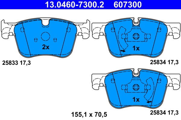 Bromsbeläggsats, Framaxel Ate 13.0460-7300.2 ATE