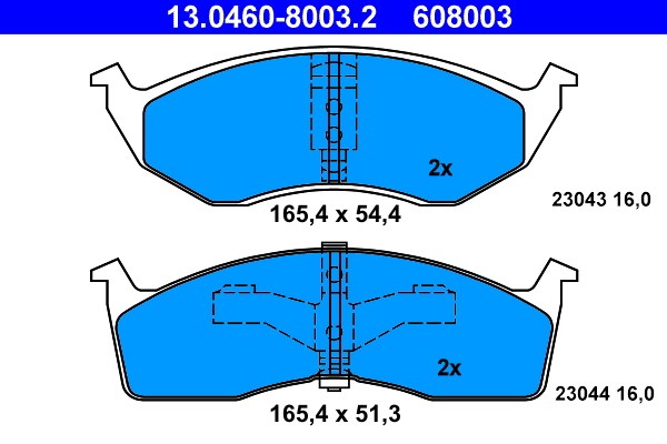 Bromsbeläggsats, Framaxel Ate 13.0460-8003.2 ATE