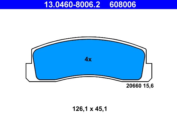 Bromsbeläggsats, Framaxel Ate 13.0460-8006.2 ATE Bromsbeläggsats, Framaxel Ate 13.0460-8006.2 ATE