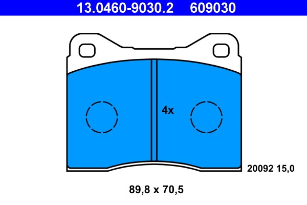 Bromsbeläggsats, Framaxel Ate 13.0460-9030.2 ATE