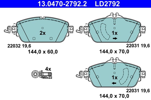 Bromsbeläggsats, Framaxel Ate Ate ceramic 13.0470-2792.2 ATE