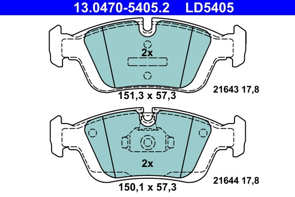 Bromsbeläggsats, Framaxel Ate Ate ceramic 13.0470-5405.2 ATE