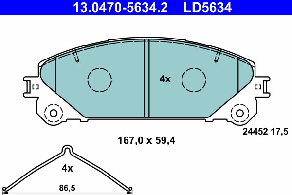 Bromsbeläggsats, Framaxel Ate Ate ceramic 13.0470-5634.2 ATE