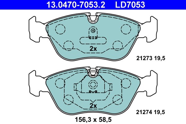 Bromsbeläggsats, Framaxel Ate Ate ceramic 13.0470-7053.2 ATE