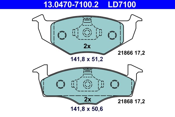 Bromsbeläggsats, Framaxel Ate Ate ceramic 13.0470-7100.2 ATE
