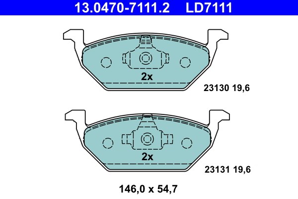 Bromsbeläggsats, Framaxel Ate Ate ceramic 13.0470-7111.2 ATE