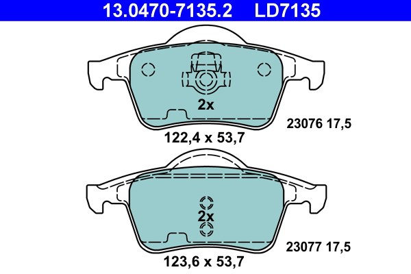 Bromsbeläggsats, Bakaxel Ate Ate ceramic 13.0470-7135.2 ATE