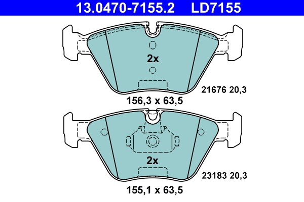 Bromsbeläggsats, Framaxel Ate Ate ceramic 13.0470-7155.2 ATE