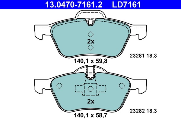 Bromsbeläggsats, Framaxel Ate Ate ceramic 13.0470-7161.2 ATE