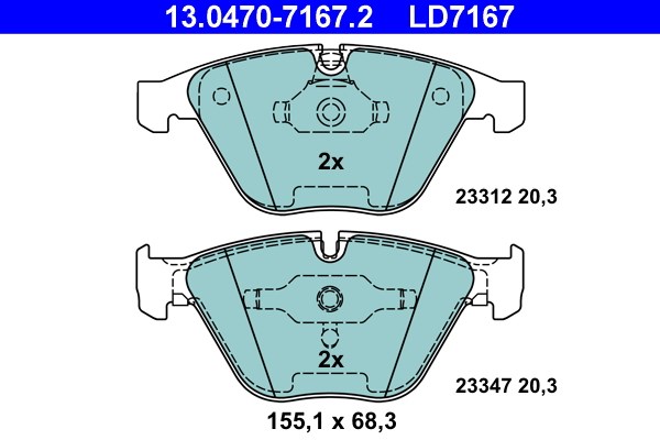 Bromsbeläggsats, Framaxel Ate Ate ceramic 13.0470-7167.2 ATE