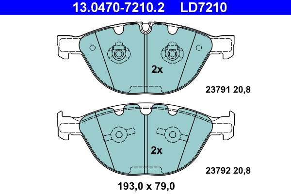 Bromsbeläggsats, Framaxel Ate Ate ceramic 13.0470-7210.2 ATE