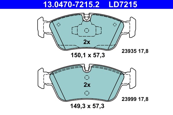 Bromsbeläggsats, Framaxel Ate Ate ceramic 13.0470-7215.2 ATE Bromsbeläggsats, Framaxel Ate Ate ceramic 13.0470-7215.2 ATE