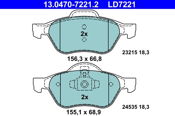 Bromsbeläggsats, Framaxel Ate Ate ceramic 13.0470-7221.2 ATE