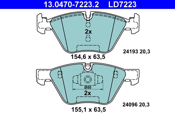 Bromsbeläggsats, Framaxel Ate Ate ceramic 13.0470-7223.2 ATE