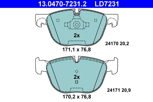 Bromsbeläggsats, Framaxel Ate Ate ceramic 13.0470-7231.2 ATE