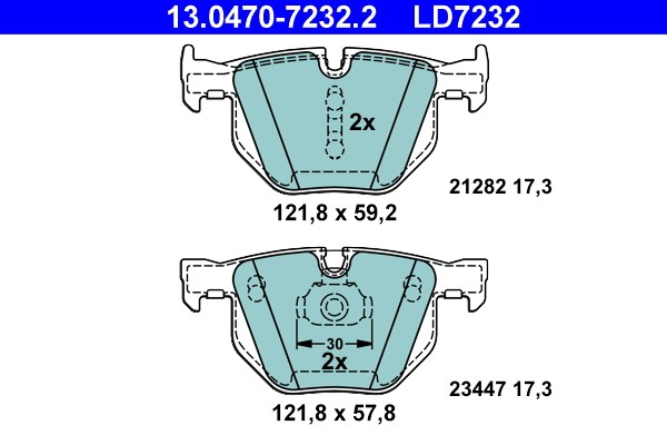 Bromsbeläggsats, Bakaxel Ate Ate ceramic 13.0470-7232.2 ATE