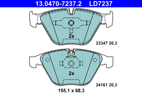 Bromsbeläggsats, Framaxel Ate Ate ceramic 13.0470-7237.2 ATE