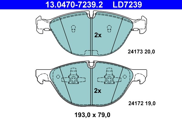 Bromsbeläggsats, Framaxel Ate Ate ceramic 13.0470-7239.2 ATE